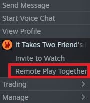 It Takes Two How to play local (Steam remote play)