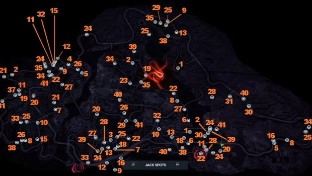 All Need For Speed: Most Wanted jack spot locations