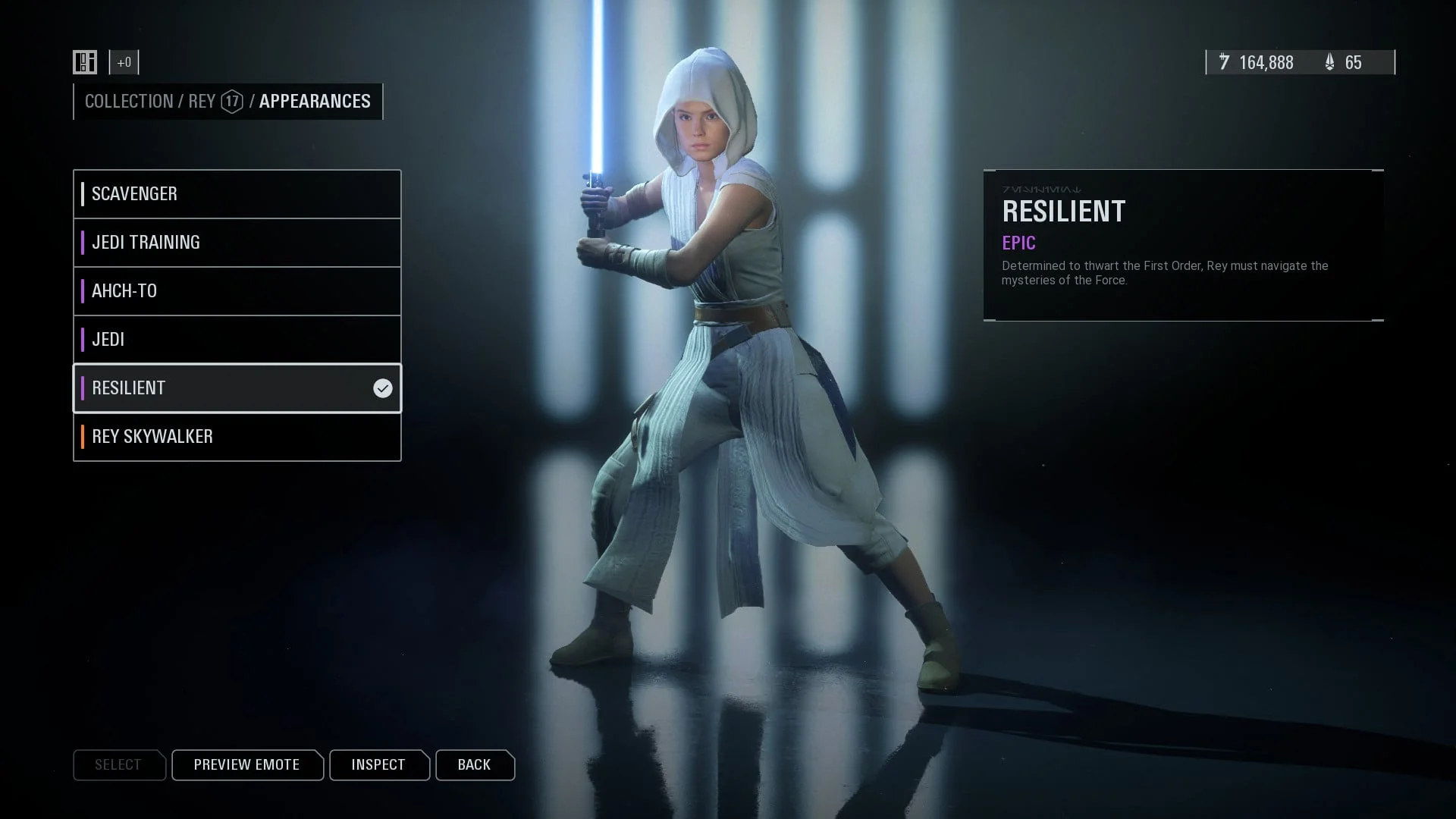 How to unlock the Resilient skin for Rey