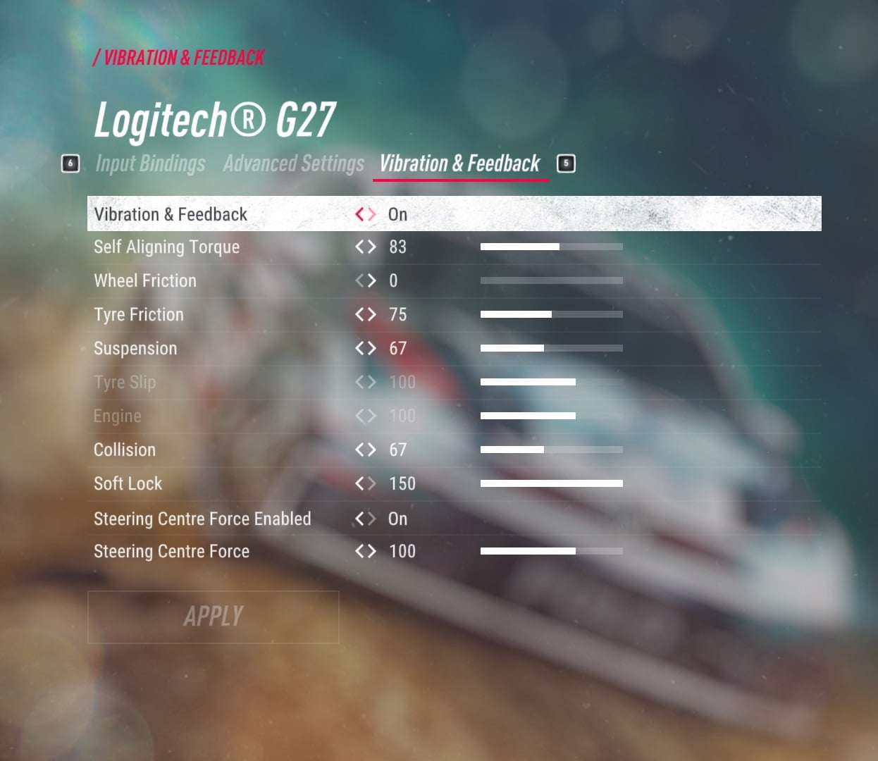 Proper FFB settings for Logitech G25/G27/G29 wheels